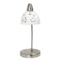 Brushed Nickel Desk Lamp With White Porcelain Flower Shade "LD1000-WHT"