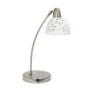 Brushed Nickel Desk Lamp With White Porcelain Flower Shade "LD1000-WHT"