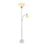 Floor Lamp With Reading Light - "LF2000-SLV"