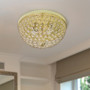 Elegant Designs 2 Light Elipse Crystal Flush Mount Ceiling Light 2 Pack, Gold "FM1000-GLD-2PK"
