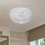 Elegant Designs 2 Light Elipse Crystal Flush Mount Ceiling Light 2 Pack, White "FM1000-WHT-2PK"