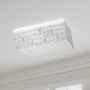 Elegant Designs 12 Inch Elipse Crystal 2 Light Square Ceiling Flush Mount, White "FM1004-WHT"