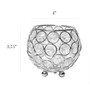 Elegant Designs Elipse Crystal Circular Bowl Candle Holder, Flower Vase, Wedding Centerpiece, Favor, 3.75 Inch, Chrome "HG1005-CHR"