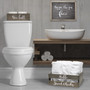 Elegant Designs Three Piece Decorative Wood Bathroom Set, Large, Cheeky (1 Towel Holder, 1 Frame, 1 Toilet Paper Holder) "HG3000-RGC"