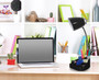 Limelights Gooseneck Organizer Desk Lamp With Ipad Tablet Stand Book Holder And Charging Outlet, Black "LD1057-BLK"