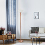 Elegant Designs 1 Light Torchiere Floor Lamp With Marbleized White Glass Shade, Rose Gold "LF2001-RGD"