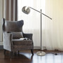 Lalia Home Black Matte Swivel Floor Lamp With Inner White Dome Shade "LHF-5015-BN"