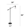 Lalia Home Swing Arm Floor Lamp With Clear Glass Cylindrical Shade, Black Matte "LHF-5021-BK"