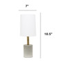 Lalia Home Antique Brass Concrete Table Lamp With Linen Shade, White "LHT-5000-WH"