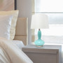 Lalia Home Glass Dollop Table Lamp With White Fabric Shade, Seafoam "LHT-5001-SF"