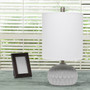 Lalia Home Concrete Thumbprint Table Lamp With White Fabric Shade "LHT-5007-WH"