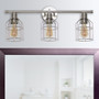 Lalia Home 3 Light Industrial Wired Vanity Light, Brushed Nickel "LHV-1000-BN"