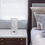 Elegant Designs Elipse Crystal Bedside Nightstand Cylindrical Uplight Table Lamp, Chrome "LT1051-CHR"