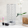 Elegant Designs Elipse Crystal Bedside Nightstand Cylindrical Uplight Table Lamp, Chrome "LT1051-CHR"