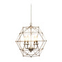 Elegant Designs 4 Light Hexagon Industrial Rustic Pendant Light, Brushed Nickel "PT1005-BSN"