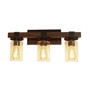 Elegant Designs Industrial Rustic Lantern Restored Wood Look 3 Light Bath Vanity, Brown "VT1009-BWN"