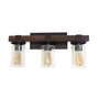 Elegant Designs Industrial Rustic Lantern Restored Wood Look 3 Light Bath Vanity, Brown "VT1009-BWN"