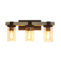 Elegant Designs Industrial Rustic Lantern Restored Wood Look 3 Light Bath Vanity, Gray "VT1009-GRY"