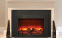 Deep Insert Electric Fireplace With Black Steel Surround & Overlay "INS-FM-34"