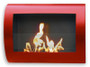 Chelsea Wall Mount Bio-Ethanol Fireplace - Red "90212"