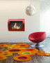 Chelsea Wall Mount Bio-Ethanol Fireplace - Red "90212"