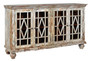 Bengal Manor Mango Wood 4 Glass Door Distressed Grey Sideboard "CVFNR417"
