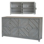 Emerson 4 Door Diamond Design Grey Oak Sideboard "CVFZR5041"