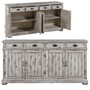 Hawthorne Estate 4 Drawer / 4 Door Wood Sideboard Distressed White Finish "CVFVR8056"