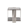 25" Grey Wood & Nickel End Table "CVFNR863"