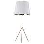 1 Light 3 Leg Oversize Drum Floor Lamp With White On Silver Shade, Satin Chrome Finish "OD4L-F-691-SC"