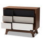 Svante Mid-Century Modern Multicolor Finished Wood 6-Drawer Chest WI1704-Walnut/White/Grey-6DW-Chest By Baxton Studio