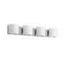 4 Light Vanity With Frosted White Glass, Polished Chrome Finish "V62-4W-PC"