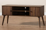 Alard Mid-Century Modern Walnut Brown Finished 2-Door Wood Tv Stand TV8002-Columbia Walnut-TV By Baxton Studio