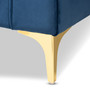 Giselle Glam And Luxe Navy Blue Velvet Fabric Upholstered Mirrored Gold Finished Left Facing Sectional Sofa With Chaise TSF-6636-Navy Blue/Gold-LFC By Baxton Studio