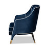 Ainslie Glam And Luxe Navy Blue Velvet Fabric Upholstered Gold Finished Armchair TSF-6634-Navy/Gold-CC By Baxton Studio