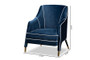 Ainslie Glam And Luxe Navy Blue Velvet Fabric Upholstered Gold Finished Armchair TSF-6634-Navy/Gold-CC By Baxton Studio