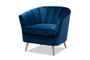 Emeline Glam And Luxe Navy Blue Velvet Fabric Upholstered Brushed Gold Finished Accent Chair TSF-66161-Navy/Gold-CC By Baxton Studio