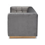 Loreto Glam And Luxe Grey Velvet Fabric Upholstered Brushed Gold Finished Sofa TSF-5506-Grey/Gold-SF By Baxton Studio