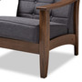 Larsen Mid-Century Modern Gray Fabric Upholstered Walnut Wood Lounge Chair SW5506-Grey/Walnut-CC By Baxton Studio
