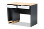 Reed Mid-Century Modern 2-Drawer Multicolor Wood Computer Desk ST8001-Oak/Grey/White-Desk By Baxton Studio