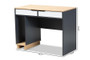 Reed Mid-Century Modern 2-Drawer Multicolor Wood Computer Desk ST8001-Oak/Grey/White-Desk By Baxton Studio
