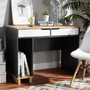 Reed Mid-Century Modern 2-Drawer Multicolor Wood Computer Desk ST8001-Oak/Grey/White-Desk By Baxton Studio