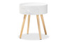 Jessen Mid-Century Modern White 1-Drawer Wood Nightstand SR1703019-White-NS By Baxton Studio