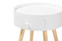 Jessen Mid-Century Modern White 1-Drawer Wood Nightstand SR1703019-White-NS By Baxton Studio