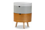 Elison Mid-Century Modern Multi Color 3-Tier Wood Nightstand SR1703006-White/Light Grey/Natural-NS By Baxton Studio