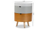Elison Mid-Century Modern Multi Color 3-Tier Wood Nightstand SR1703006-White/Light Grey/Natural-NS By Baxton Studio