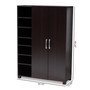 Marine Modern And Contemporary Wenge Dark Brown Finished 2-Door Wood Entryway Shoe Storage Cabinet With Open Shelves SESC296-Wenge-Shoe Cabinet By Baxton Studio