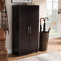 Marine Modern And Contemporary Wenge Dark Brown Finished 2-Door Wood Entryway Shoe Storage Cabinet SESC294-Wenge-Shoe Cabinet By Baxton Studio
