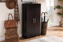 Marine Modern And Contemporary Wenge Dark Brown Finished 2-Door Wood Entryway Shoe Storage Cabinet SESC294-Wenge-Shoe Cabinet By Baxton Studio