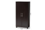 Marine Modern And Contemporary Wenge Dark Brown Finished 2-Door Wood Entryway Shoe Storage Cabinet SESC294-Wenge-Shoe Cabinet By Baxton Studio